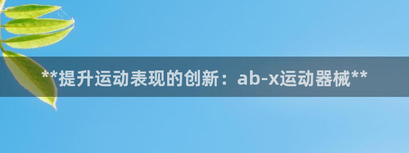 尊龙凯时注册：**提升运动表现的创新：ab-x运动器